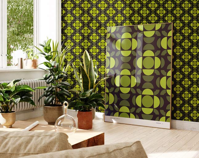 Storigraphic green wallpaper